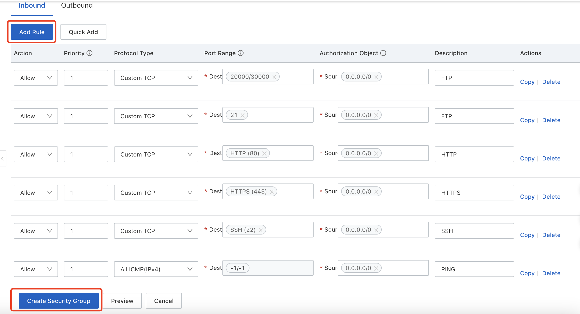 alt alibabacloud-ecs-sg-add